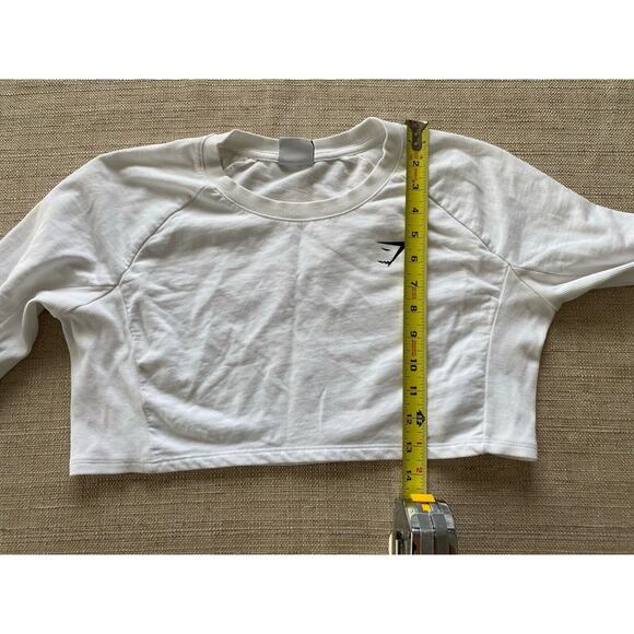 GYMSHARK LIFTING LONG SLEEVE CROP TOP White S - Picture 4 of 5